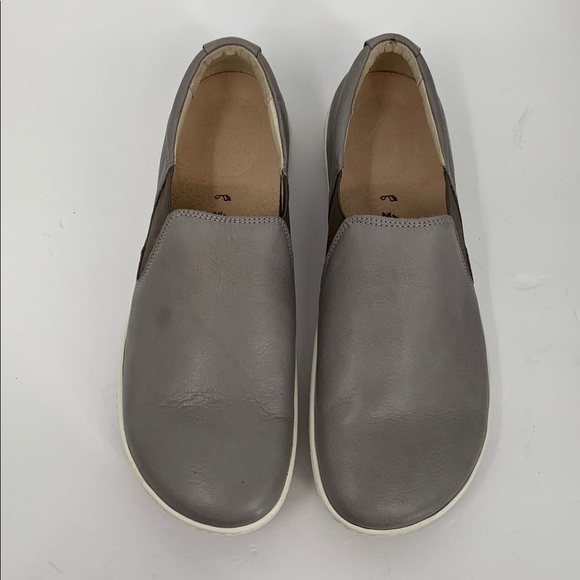 Birkenstock Barrie slip-on sneaker shoe gray leather comfort footbed men 42 9 main image 4